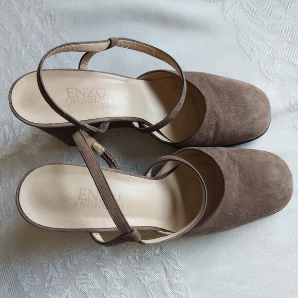 Enzo Angiolini Wedges Suede Brown Size 6M - Picture 2 of 8